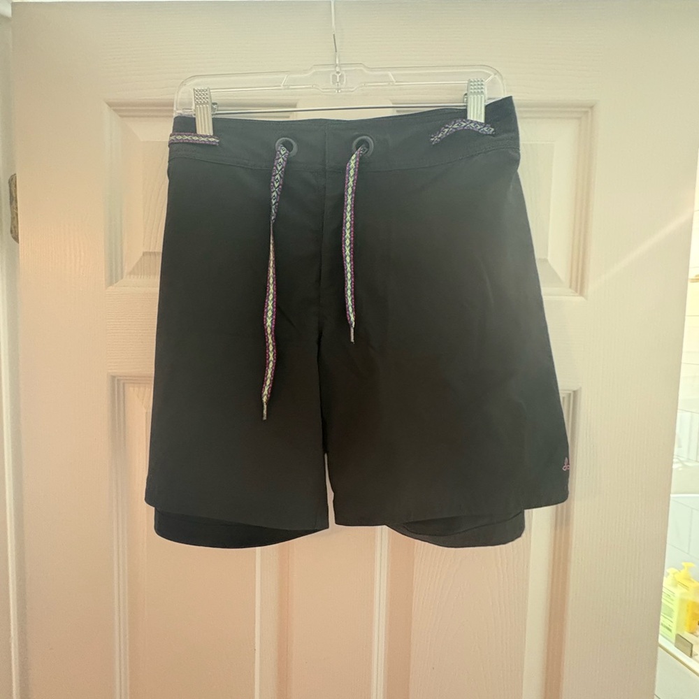Prana Black Shorts with Colorful Drawstring